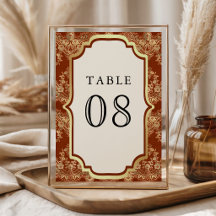 Rost Orange Goldspitze Indische Hochzeit