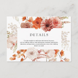 Rost Orange Terracotta Blumenzwiebeldetails Begleitkarte