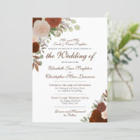 Rost Orange Wasserfarben Rose Feierliche Hochzeit