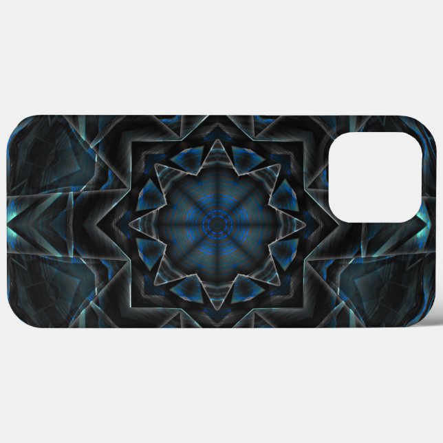 Rost schmutzig gealtert blaues Kaleidoskop-Getrieb Case-Mate iPhone Hülle (Rückseite (Horizontal))