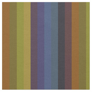 Rost, Senf & Indigo Retro-Streifen Stoff