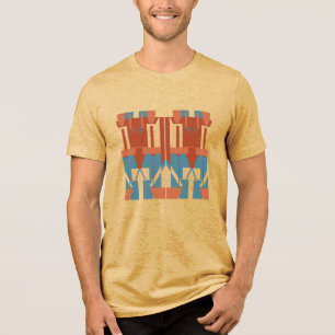 Rost Terracotta Blau mediterran inspiriert Kleine Tri-Blend Shirt
