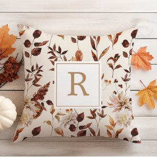 Rost-Terrakotta-Herbstlaub-Dekoration-Monogramm Kissen