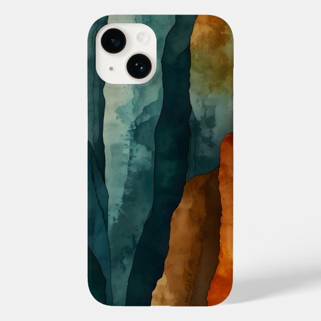 Rost und Aquamarin Case-Mate iPhone 14 Hülle (Rückseite)
