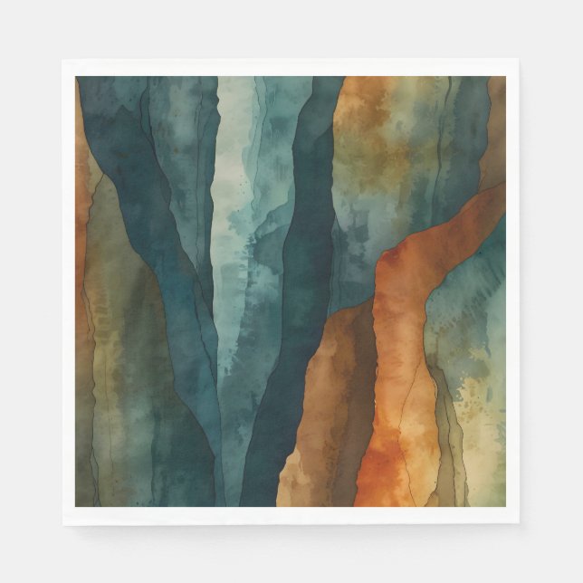 Rost und Aquamarin Serviette (Vorderseite)