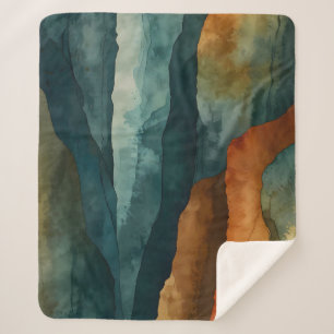 Rost und Aquamarin Sherpadecke