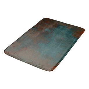 Rost und Aquamariner Marmor abstrakt Badematte