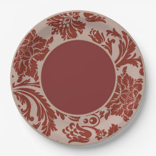 Rost und beige formelle Hochzeitsplatte Pappteller