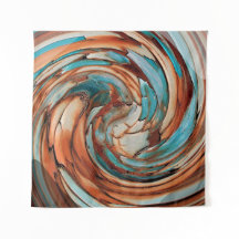 Rost und Blau Abstrakter Dolphin Swirl