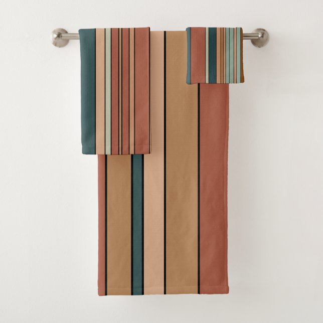 Rost- und Tonstreifen Badhandtuch Set (Insitu)