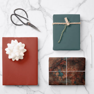 Rost und Türkisstein Geschenkpapier Set