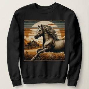 Rost/Vintages Pferd/Western Sweatshirt