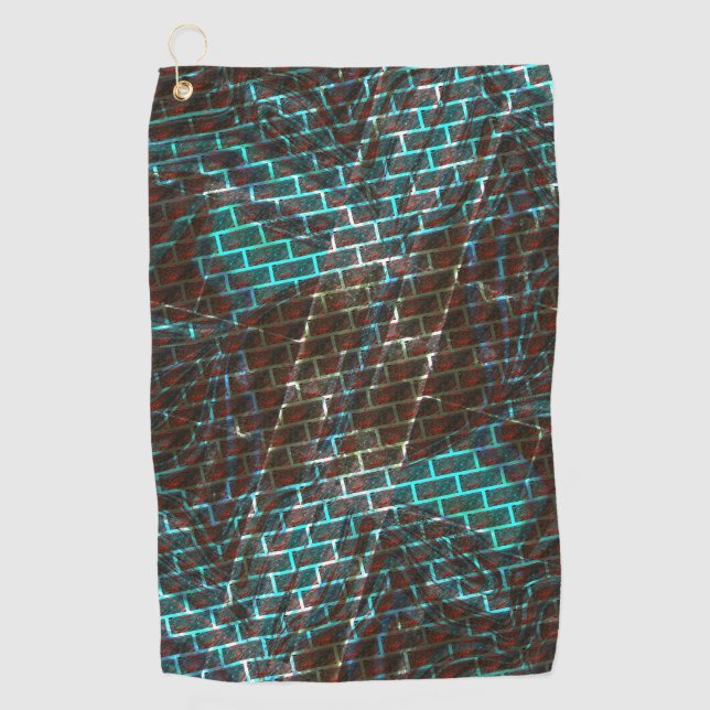 Rostbraunblau, Kratzer, kleiner Stein oder Gräser Golfhandtuch (Vorderseite)