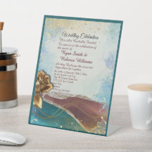 Rostbraunes goldenes abstraktes Hochzeitspodest-Sc