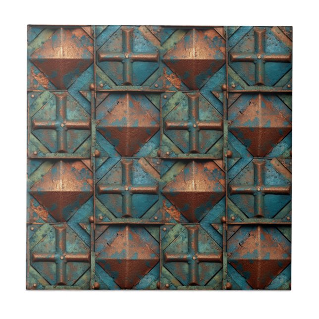 Rosteisenmetall Fliese (Vorderseite)