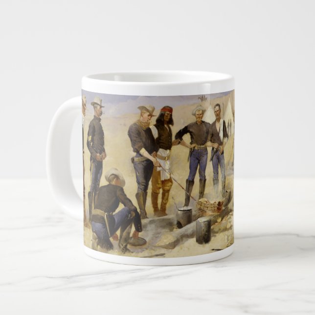 Rösten des Weihnachtsriffs in einem Kavallerielage Jumbo-Tasse (Vorderseite Links)