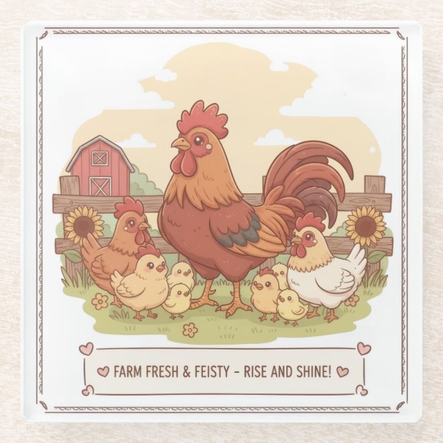 roster in the farm quote glasuntersetzer (Vorderseite)