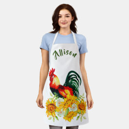 Roster mit Sonnenblumen Personalisierte Schürze