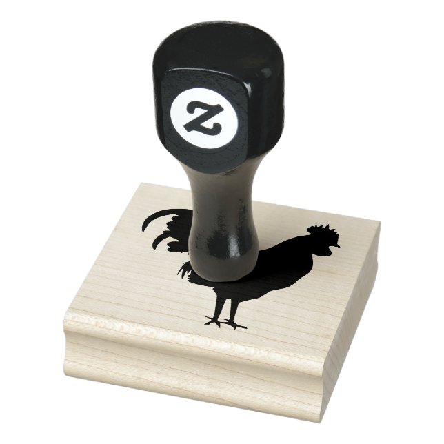 Roster-Silhouette-Design Holz-Briefmarke Gummistempel (Stempel)