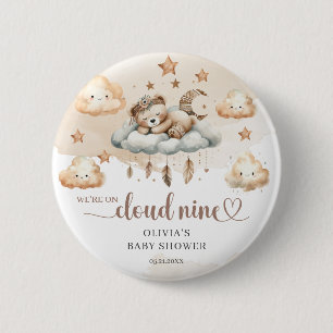 Rostfarben in Aquarellen - Gender-Neutral-Wolke ne Button