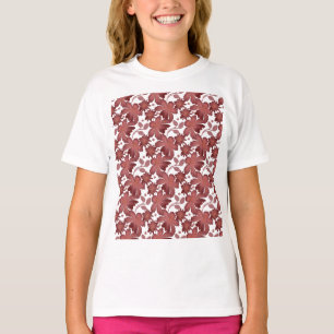 Rostfarbene Floral nahtlose Muster Elegant Vinta T-Shirt