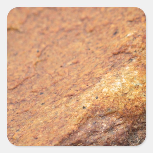 Rostfarbener Granitfelsen Quadratischer Aufkleber (Vorderseite)