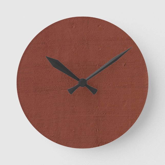 Rostfarbenmauer Runde Wanduhr (Vorderseite)