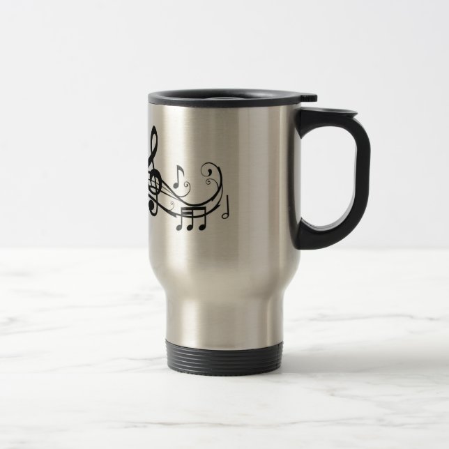 Rostfreier Stahl-Reise-Tasse mit Musiknoten Reisebecher (Rechts)