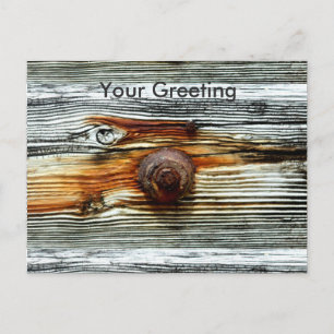 Rostgraue Dockingplatte aus Treibholz Postkarte