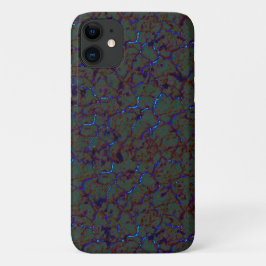 Rostgrüne Krackle mit blinkenden blauen Strichen Case-Mate iPhone Hülle