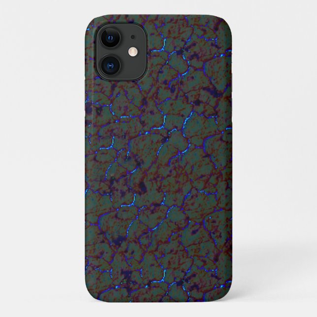 Rostgrüne Krackle mit blinkenden blauen Strichen Case-Mate iPhone Hülle (Rückseite)