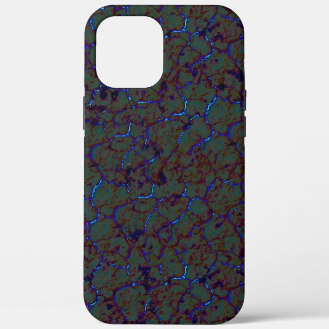 Rostgrüne Krackle mit blinkenden blauen Strichen Case-Mate iPhone Hülle (Rückseite)