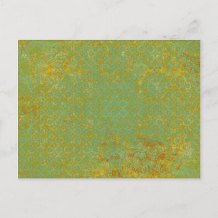 Rostgrünes Muster Hintergrund Postkarte