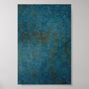 Rostige Flecken Blau Muster Hintergrund Poster