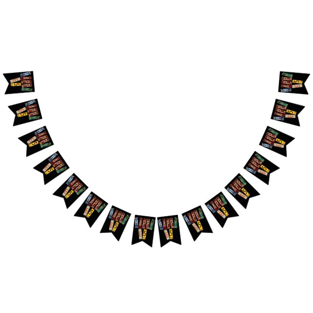 Rostige Nummernschild Sammlung 65. Geburtstag Wimpelkette (Alle)