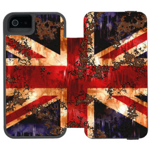 Rostige patriotische Flagge des Vereinigten Königr Incipio Watson™ iPhone 5 Geldbörsen Hülle