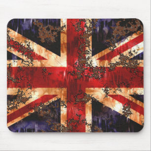 Rostige patriotische Flagge des Vereinigten Königr Mousepad