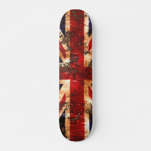 Rostige patriotische Flagge des Vereinigten Königr Skateboard