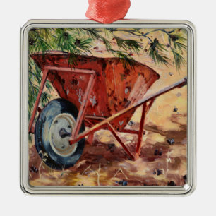 Rostige Schubkarre 2009 Silbernes Ornament