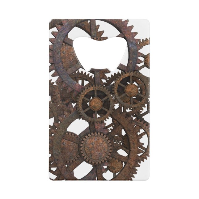 Rostige Steampunk Metallgänge Geldkarten Flaschenöffner (Vorderseite)