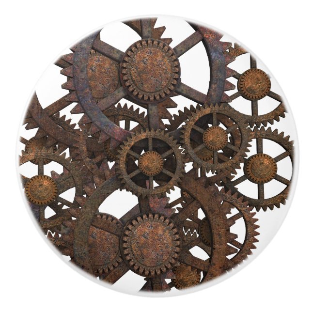 Rostige Steampunk Metallgänge Keramikknauf (Vorderseite)