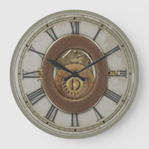 Rostige Vintage Zähne Steampunk Große Wanduhr