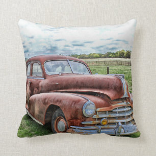 Rostiger alter Klassiker Auto Vintage Automobil Kissen