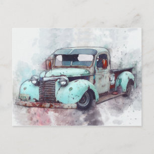 Rostiger alter Truck vintage Postkarte