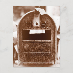 Rostiger Briefkasten Postkarte