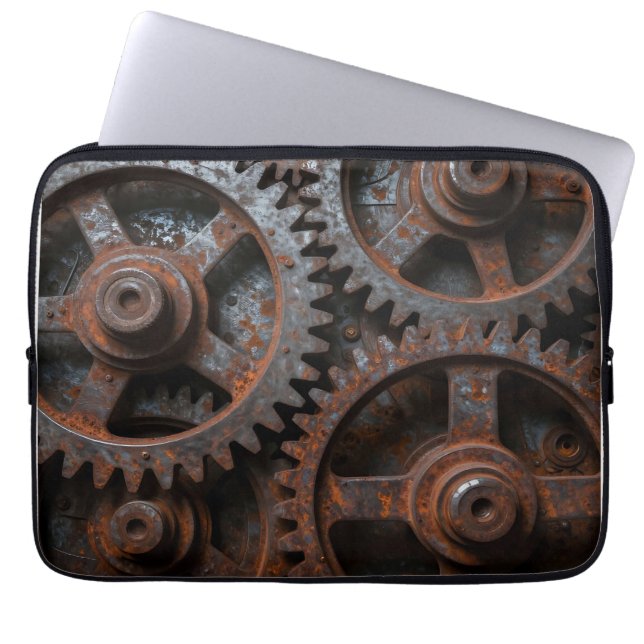 Rostiger Industriemechanismus Laptopschutzhülle (Vorderseite)