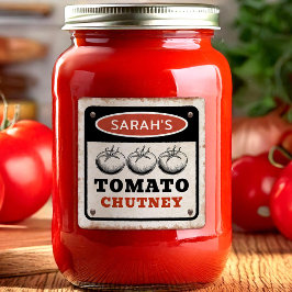 Rostiges individuelles Tomaten-Chutney-Etikett mit Quadratischer Aufkleber
