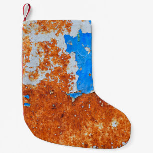 Rostiges Metall: Grunge-Texturen-Muster Kleiner Weihnachtsstrumpf