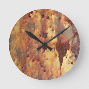 Rostiges Metall Runde Wanduhr