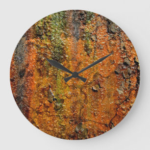 Rostiges Metallabstrakte Grunge-Kunst Große Wanduhr